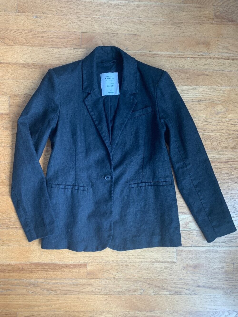 NWOT XS 100% Linen Abercrombie & Fitch Black Blazer with 100% Cotton Lining